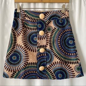 NWOT Blue Sweet Sinammon Mandala Mini Skirt